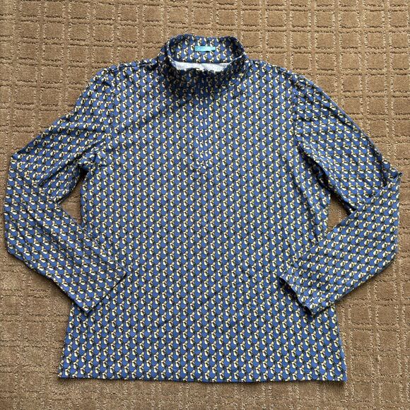 J. McLaughlin 1/4 Zip Women's XL Blue Horse Saddle Equestrian Catalina Cloth - Picture 1 of 7